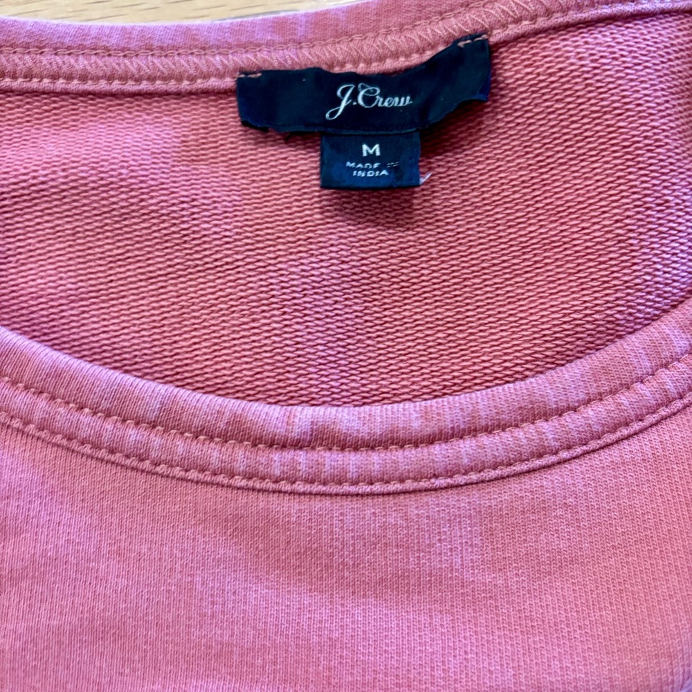 J. Crew Women’s ' Rose Pink Eyelet-Hem Sweatshirt - Picture 2 of 5